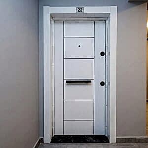 Pratik Seri, Ekonomik Çelik Kapı, Daire Giriş Kapısı, Beyaz