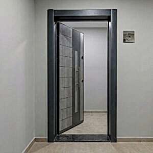 Pratik Seri, Ekonomik Çelik Kapı, Daire Giriş Kapısı, Antrasit - Gri