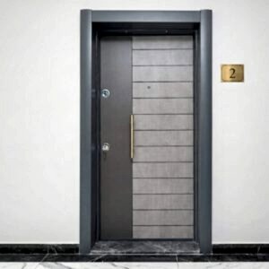 Pratik Seri, Ekonomik Çelik Kapı, Daire Giriş Kapısı, Gri - Antrasit